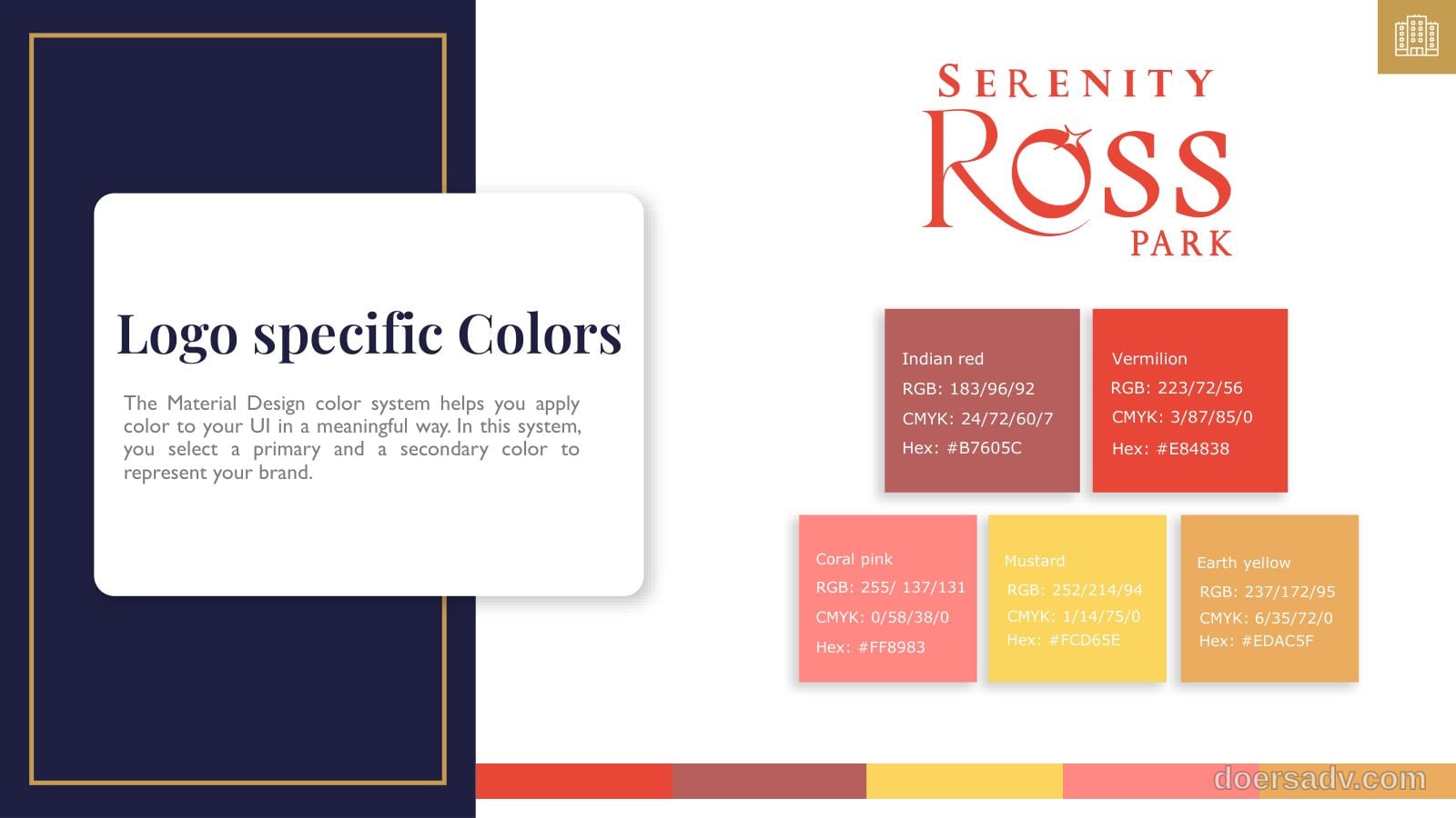 Serenity Ross Park: sub-brand logo and colours